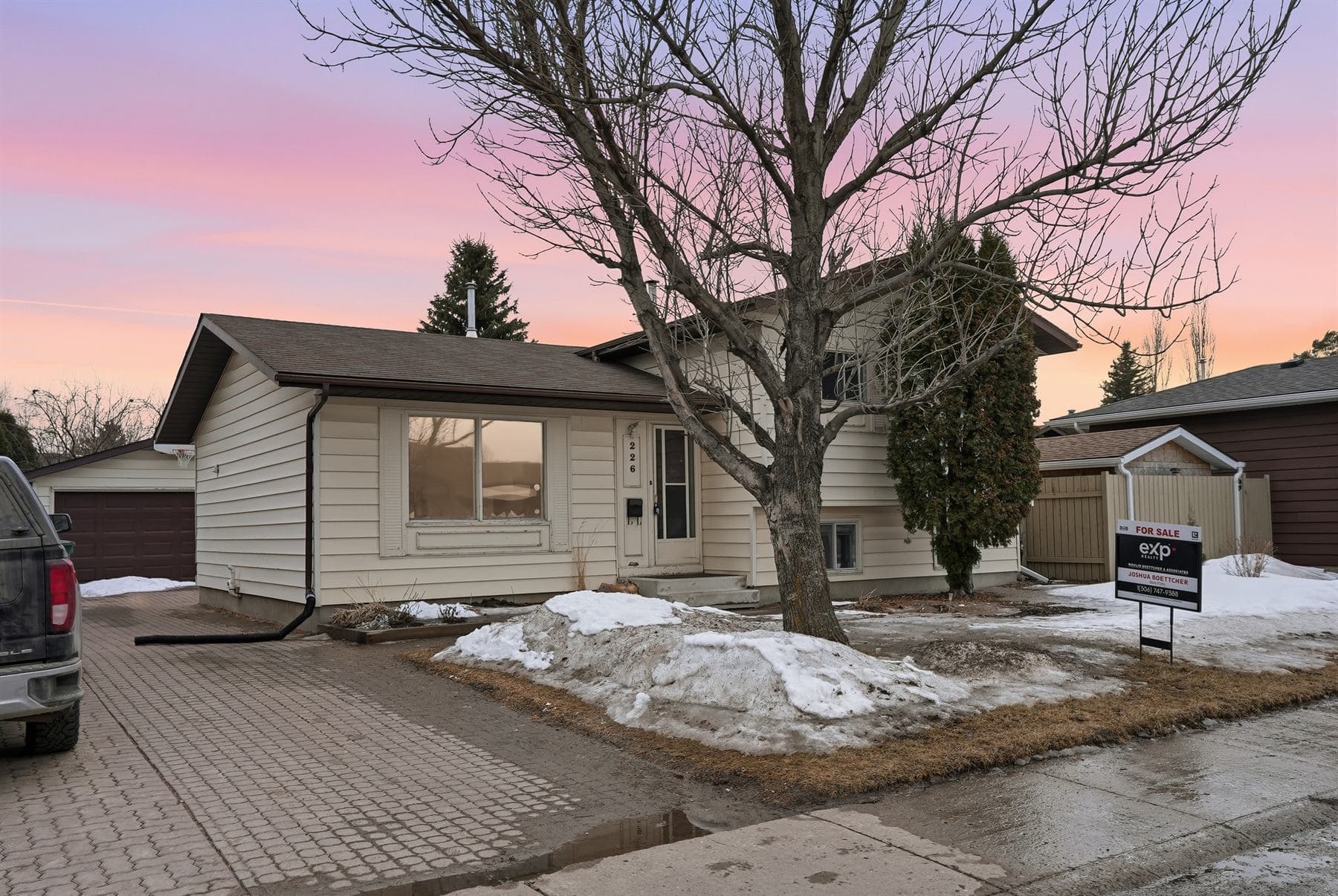 Saskatoon twilight exterior listing media for residential real estate
